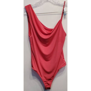 21 Saints Pink One Shoulder Body Suit